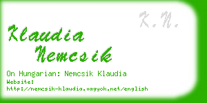 klaudia nemcsik business card